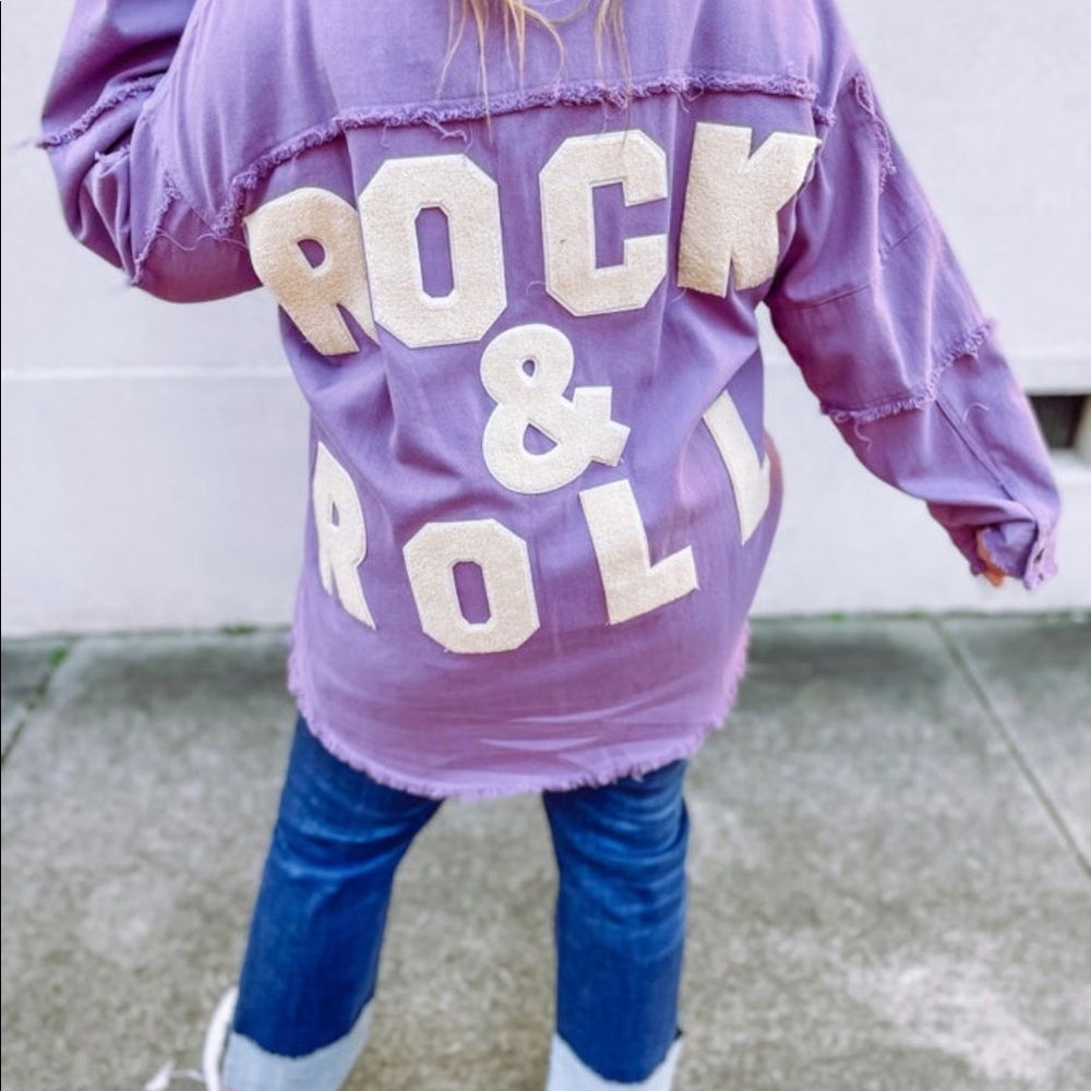 ROCK N ROLL Purple Shacket!!